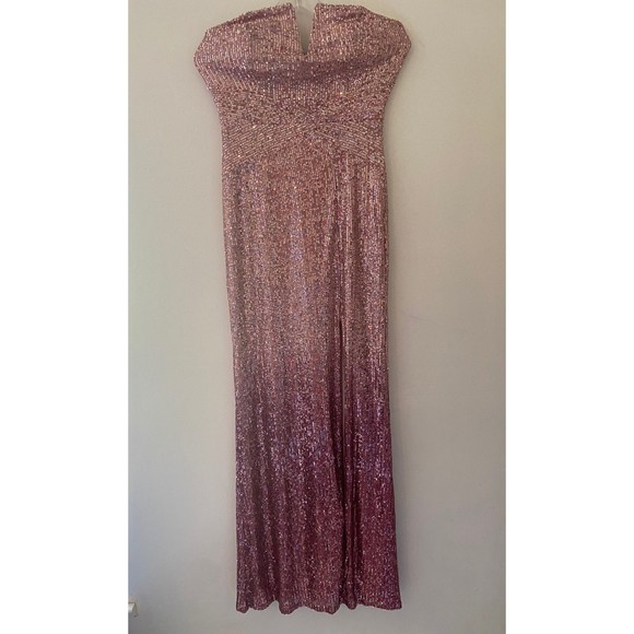 Emerald Sundae Dress Size Medium Black High Slit Ruched Gown NWT